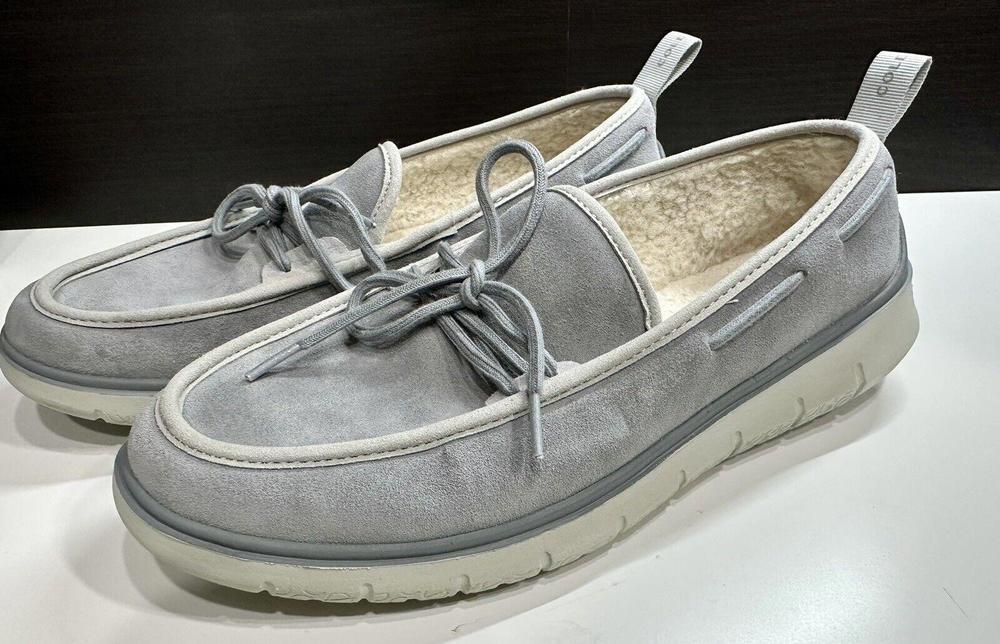 Cole Haan Zerogrand Slip Silver Gray Suede Faux Shearling Insoles C37143 Size 10
